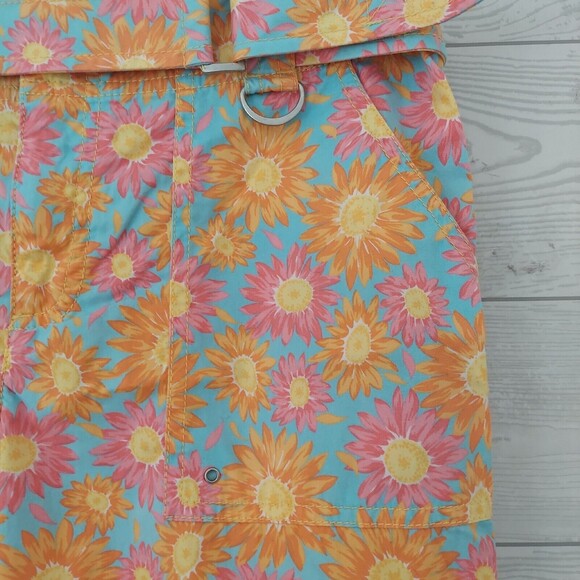 Liz Claiborne Michaela Capri 8 Floral Pants Pink Daisy Flowers Multicolor - Picture 2 of 8